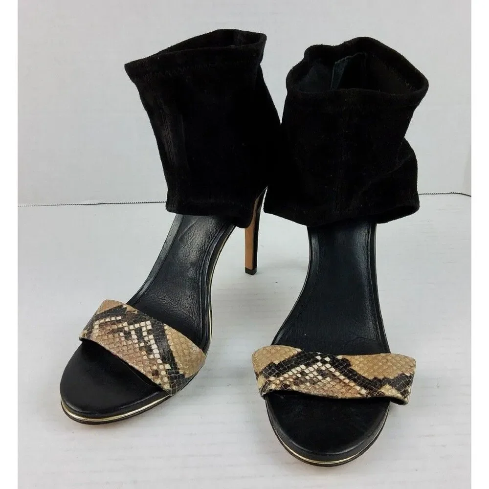 Coach Women's Jennifer Snake Print Band Ankle Heels Shoes Size 10B